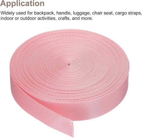 MECCANIXITY Nylon Webbing Strap Flat 1 Inch 10 Yards Pink for DIY Repair, Backpack, Luggage-Rack, Crafts in Saudi Arabia