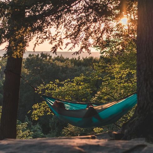 Wilderness Essentials Portable Parachute Hammock, Double or Single,Outdoor Camping Banana Hammock Chair Swing, Hardware Included (Blue) in Saudi Arabia
