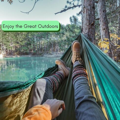 Wilderness Essentials Portable Parachute Hammock, Double or Single,Outdoor Camping Banana Hammock Chair Swing, Hardware Included (Blue) in Saudi Arabia