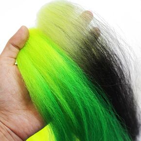 12 Colors Double Color Synthetic Fiber Large Hank Super Hair Bucktail Jig Lure Making Fly Tying Materials