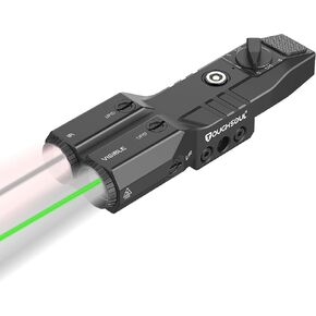 TOUGHSOUL Mlok Picatinny Mounted Tactical Flashlight Green Laser 940nm IR Illuminator Flashlight IR Laser 4 in 1 Combo, Low Profile Rechargeable Light for Rifle