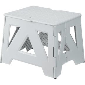 SHIMOYAMA Folding Stool, 9.6" Step Stool for Adults, Holds Up to 220lbs, PP Foldable Stool for Outdoor Camping, Bathroom, and Living Room (Black)