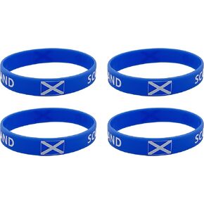 4 Pcs Scotland Scotsman Country Flag Rubber Bracelets, National Flag Silicone Bracelet, Rubber Wristbands Patriotic Decorations Gift