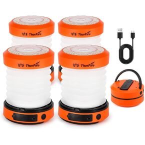 THORFIRE Hand Crank Camping Lantern 2 Pack,2-in-1 Collapsible LED Light | USB Rechargeable Flashlight Emergency Power Outage Survival, Ultralight 0.37lb for Backpacking, Tent Camping, Hiking, Home in Saudi Arabia