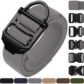 TECEUM Tactical Belt – Grey B4 L – Heavy-Duty Military, Work, Hiking,Rigger, Utility, EDC Men’s Belts – Quick-Release – Nylon Web