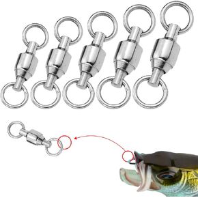 50 Pack Fishing Ball Bearing Swivels, Saltwater Ball Bearing Swivel Set, Fishing Snap Swivels Heavy Duty Big Game Fishing Tackle Spinner Connector
