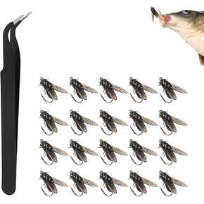 20pcs Biomimetic Fly Fishing Lure, Bass Fly Fishing Lures Kit Biomimetic Fly Lure Fly Fishing Lure Set Biomimetic Fly Fishing Lure Kit Fishing Accessories for Saltwater&Freshwater Fishes