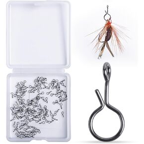 Fly Fishing Snaps, Fishing Clips Quick Change Lure Snaps, Fly Fishing Tippet Rings 3 Sizes Small Clips for Fly Fishing Flies, Fishing Lures Quick Clips No Knot Fast Snaps Fishing Tackle
