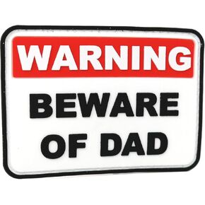 Warning Beware of Dad PVC Hook and Loop Patch | Funny Tactical Patch for Diaper Bags and Daddy Gear