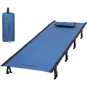 KingCamp Camping Cot,Folding Portable Ultralight Compact Cots for Outdoor Backpacking Travel,Sleeping Cots for Adults Hiking Mountaineering with Pillow and Storage Bag,Lounging Cot Blue/Black in Kuwait