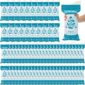 100 Pcs 800 CC Disposable Urine Bags Portable Pee Bag Urine Bags for Women Travel Emergency Urinal Bags for Men Women Kids Traffic Jams Camping Hiking