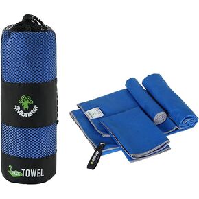 4Monster Camping Towels 3 Size at 1 Pack,Quick Dry Microfiber Towel,Beach Travel Towel Ultra Compact,Soft Gym Towel for Hiking Yoga Travel Sports Backpacking Trip and Pool