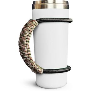 PREMIUM paracord Handle for Yeti/Rtic/Ozark Trail Rambler Tumblers. Made to fit most 20 30 32 40 oz tumblers (Handle Only). (Black), One Size Fits All