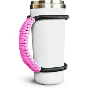 PREMIUM paracord Handle for Yeti/Rtic/Ozark Trail Rambler Tumblers. Made to fit most 20 30 32 40 oz tumblers (Handle Only). (Black), One Size Fits All