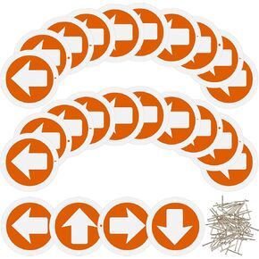 Amylove Reflective Trail Markers Bright Trail Signs Lightweight Glow Trail Arrows Markers for Tree Marking Reflector Camping Hunting Hiking and More, Orange