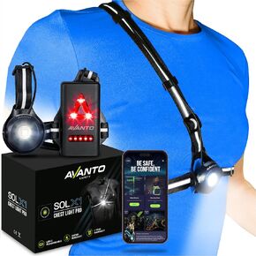 AVANTO Chest light and LED Safety Light(2pcs), Dog Walking Light Set, Night Safety for Walking, Dogs, Bike, Stroller, Running, Reflective Gear for Runners, Dog Light Clip and Bicycle Safety