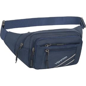 Fanny Pack for Men Women Bum Bag with Large Capacity Waterproof Crossbody Bag with Adjustable Strap Belt Bag Waist Pack for Running Travel Hiking Cycling (Black)