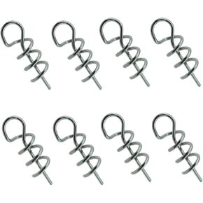 100PCS 15x3.6mm Fishing Crank Hook Locator Pin Fishing Bait and Line Retainer Lock Silver 304 Stainless Steel Spiral Soft Bait Spring Lock Pin Fit Soft Bait and Crank Hook