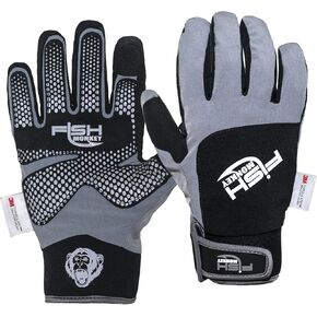 Fish Monkey Dry-Tec Waterproof Insulated Fishing Gloves, 40g Thinsulate Insulation with Non-Slip Palm and Screen Touch Index Fingers for Women and Men