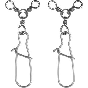 3 Way Fishing Swivel Snaps,20 Packs High Strength T-Turn Cross Line Snaps for Catfish Rig Trolling Line Fishing Lure Connector 26LB to 83 LB