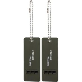 2PCS Outdoor Survival Whistle, Triple Holes Design Emergency Whistle, Multi-Audio Safety Lifesaving Whistle for Camping, Boating, Kayaking, Hunting, Fishing, Hiking