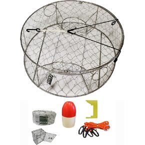KUFA Stainless Steel Wire Crab Trap with Crabbing Accessory Kit (CT100+CEM3+ZIN1)