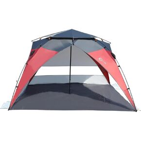 PORTAL POP Up Beach Tent, 2-4 Person UPF50+ Beach Tent Sun Shelter, Open Front, Three Mesh Side Panels, A Mesh Side Pocket, Instant Sun Shelter with Carry Bag, Yellow