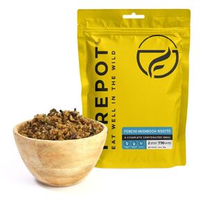 FIREPOT Porcini Mushroom Risotto - Healthy Plant Based Dehydrated Camping & Backpacking Meals (2 Servings)