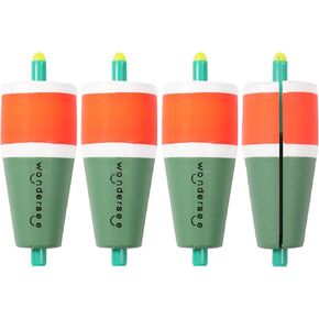Fishing Floats Weighted Slotted Peg Popping Floats Slip Bobbers, Pack of 4