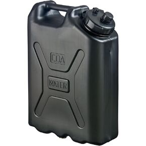 Scepter 5 Gallon Heavy Duty Military Style HDPE Plastic Water Container for Camping, Off-Roading, Boating, & Emergency Water Storage, (2 Pack), Black