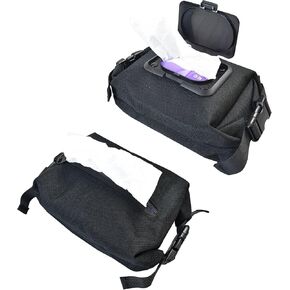 حامل ورق المرحاض التكتيكي، صندوق مناديل للتخييم، صندوق مناديل ورقية محمولة، حافظة ورقية مقاومة للماء وقابلة للطي مع حقيبة تخزين منسوجة على شكل MOLLE للسيارة والحمام والتخييم والتنزه سيرًا على الأقدام (أسود) in Kuwait