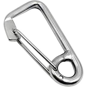 MARINE CITY 316 Grade Stainless Steel Carabiner Spring Snap Hook with Ring 2 Inches for Climbing – Fishing – Hiking (Pack of 1)