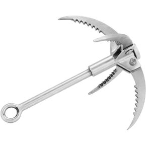Grappling Hook, Stainless Steel Folding Grappling Hook Survival Tool for Rock Climbing