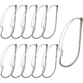 10 Pcs Weedless Wacky Rig Hooks Bass Fishing Hooks for Wacky rigging Worm Lure Long Neck Hooks Anti-Hanging Bottom Mouthguard Fish Hook for Wacky Rigging Worm Lure 2/0