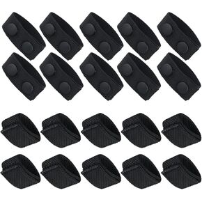 20pcs Belt Keepers for Duty Belt, Nylon Loop Clip Police Tactical Belt Holder Retainer with Double Snaps or Magic Adhesive Belt Stays Accessories for 1.5/2.5in Belts Police Law Enforcement Security
