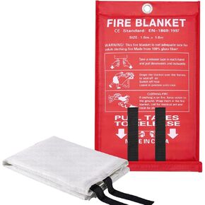 Emergency Fire Blanket, 40"x40" Flame Suppression Fiberglass Fire Blankets for Home Kitchen Camping Car Office Warehouse (1)