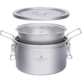 Boundless Voyage Titanium Pot Pressure Cooker Multifunctional Rice Cooker 2L+0.9L Pot Set Ultralight Outdoor Camping Cookware