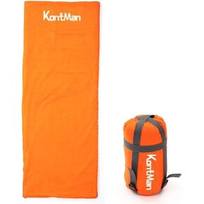 Sleeping Bag Portable Folding Sleeping Bag, KontMan Lightweight Warm Sleeping Bag for Adults, Outdoor Camping Tent Equipment and can be Used as a Quilt (Orange)