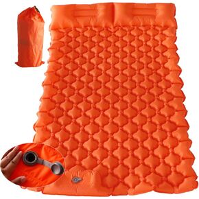 وسادة نوم للتخييم، سجادة نوم قابلة للنفخ مع وسادة، وسادة تخييم مع مضخة قدم مدمجة، وسادة مرتبة للتخييم خفيفة الوزن للتخييم في السيارة، وحقيبة الظهر، والخيمة والمشي لمسافات طويلة (كاملة (برتقالية)) in Kuwait