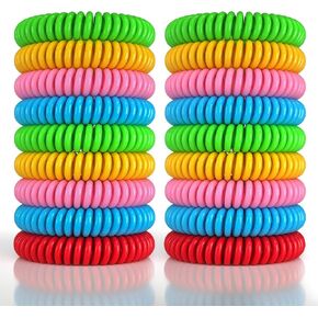 18 Pack Mosquito Repellent Bracelets for Adults & Kids, DEET-Free Waterproof Bands, Individually Wrapped Repellent Wristbands