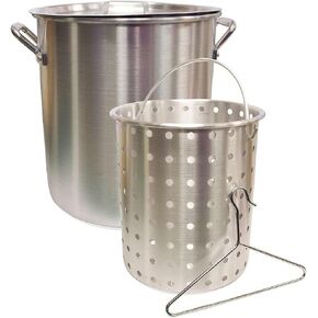Camp Chef Aluminum Pot & Basket - Includes Lid, Basket & Removal Hook - Perfect for Boiling, Simmering & Steaming - Easy-to-Clean Cooking Pot - 24 Quart Pot