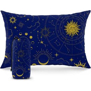 Camping Pillow Shredded Memory Foam Travel Pillows for Sleeping Compressible Lightweight Camp Pillow Washable Backpacking Pillow for Camping & Hiking Firm Supportive Small Pillow for Travel