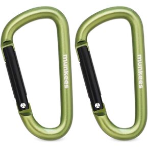 Small Carabiner Clip Keychain 2 Pack, Mini Caribeener 2 inch to 3" for Keys Aluminum Alloy Biner Lightweights for Bottle Buckle, Backpack Hook