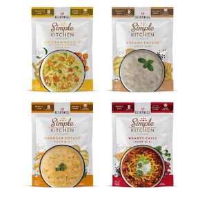 READYWISE - Simple Kitchen, Soup Sampler, Variety Pack, 8 Servings Per Pouch, Soup Mix, Family Size, MRE, Gluten Free Options, Freeze Dried Food, Ready To Eat Meals, Hiking & Backpacking Food, Soup for Family, Pack of 8