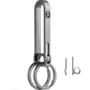 Belt Key holder,Titanium Belt Key Chain Clip,EDC Belt Loop Keychain With Titanium Key Ring,Keychain for Men