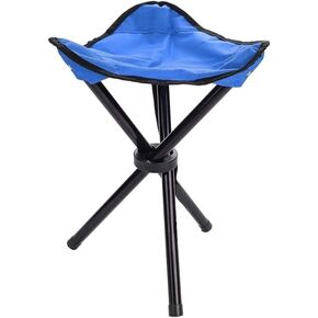 13.77"" Tripod Stool - Lightweight Folding Camping Chair for Hiking, Fishing, Picnic, Beach, BBQ & Travel - Portable Outdoor Seat, Blue, GE-ZDD11