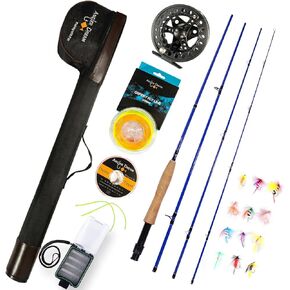 Fly Fishing Rod and Reel Combo 3/5/8 WT Fly Fishing Combo for starter 4 pieces Fly Rod Kit