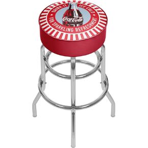 Coke Chrome bar Stool with Swivel - Coca-Cola Drink It Ice Cold for Sparkling Refreshment Bottle Art