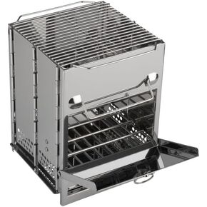Camping Stove - Stainless-Steel Wood Burning Rocket Stove - Portable Grill for Beach, Picnic, Camp or Backpacking - Bushcraft Gear by Wakeman Outdoors