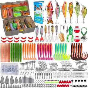 THKFISH 403 PCS Fishing Lure Kit, Fishing Lures Kit for Freshwater Included Tackle Box,Crankbaits, Hooks, Weights, Other Accessories, Premium Fishing Gear Set Available, Perfect Fishing Gifts